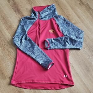 Under Armour Red and Gray Quarter-Zip Pullover